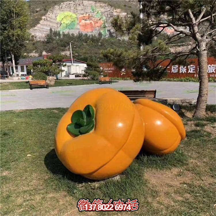 藝術(shù)品級仿真柿子雕塑，室外大型玻璃鋼裝飾園林