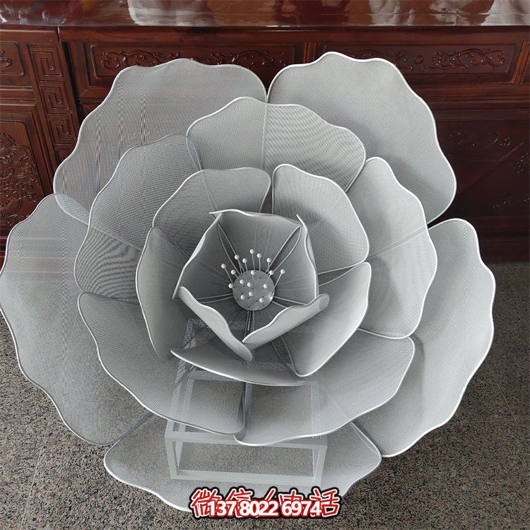 不銹鋼鏤空戶外蓮花雕塑，更美的園林景觀