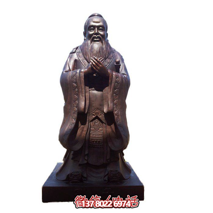 仿古雕塑玻璃鋼園林，點綴校園名人——孔子