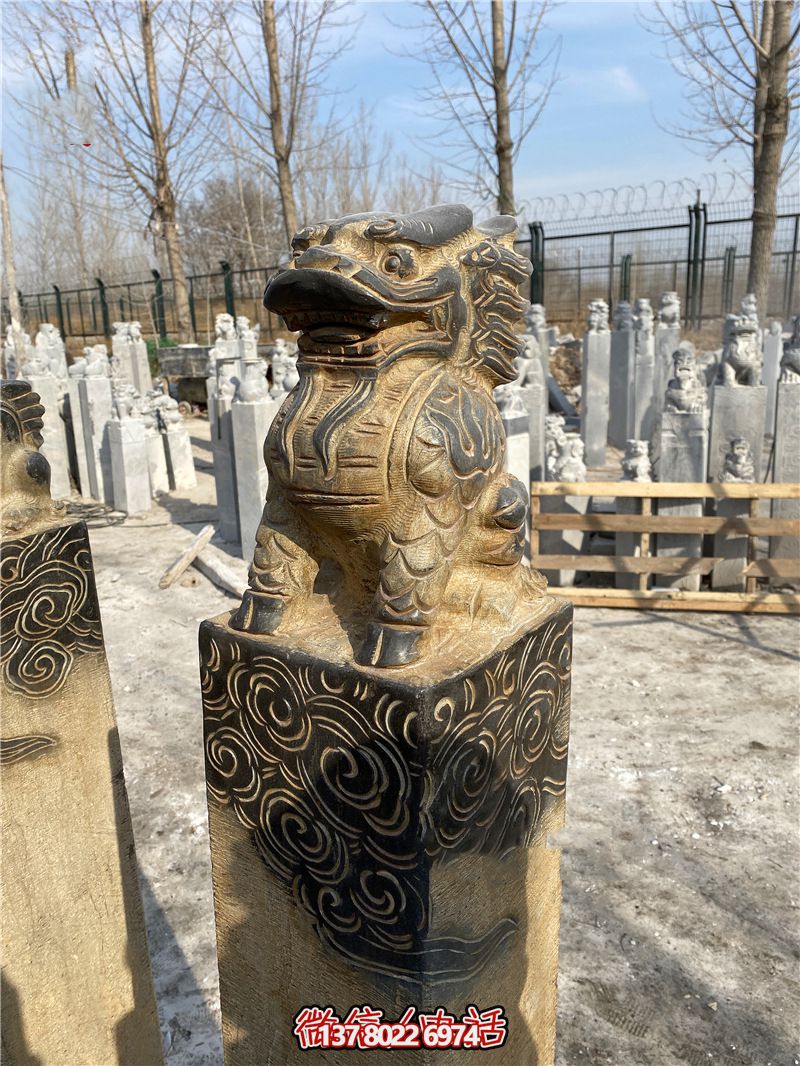 傳統(tǒng)風(fēng)格古典庭院——祥云環(huán)繞、大理石拴馬柱