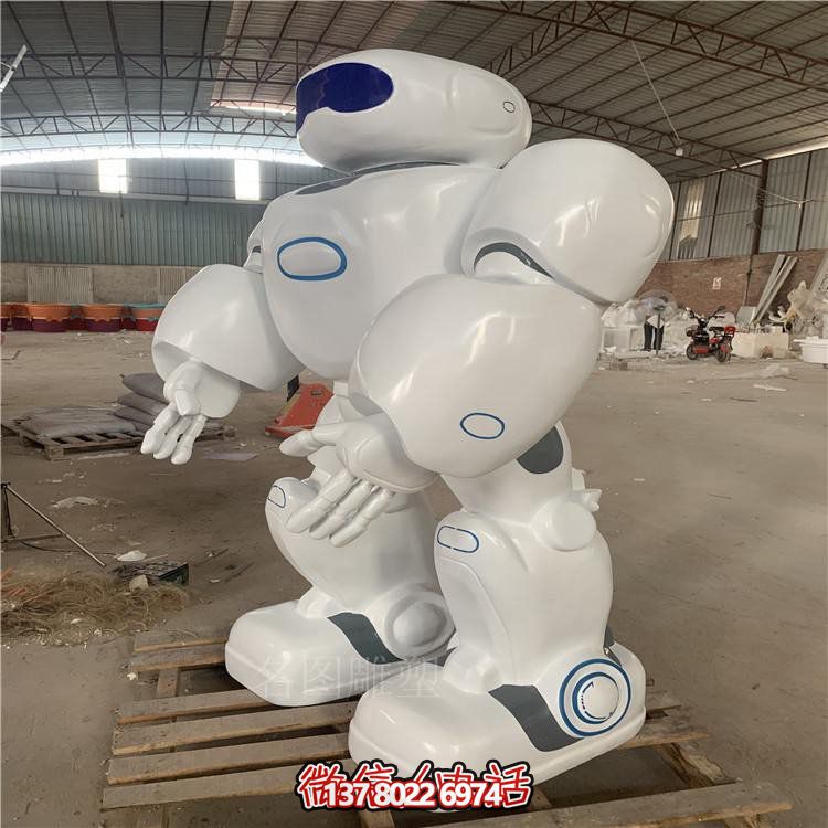 玻璃鋼制卡通戶外商場機(jī)器人雕塑