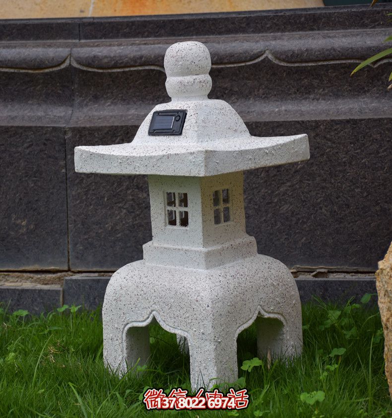 太陽能石燈，復古中式裝飾戶外景觀燈