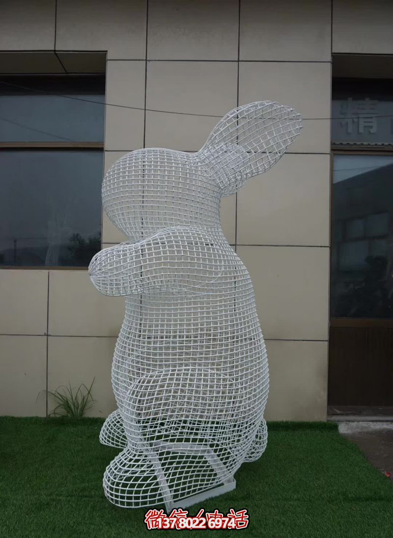 藝術(shù)設(shè)計(jì)不銹鋼別墅兔子雕塑