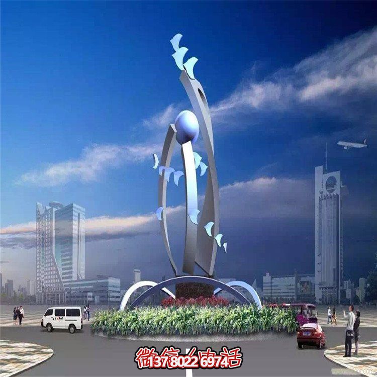 大型不銹鋼抽象藝術(shù)飛翔雕塑，豐富景觀廣場(chǎng)