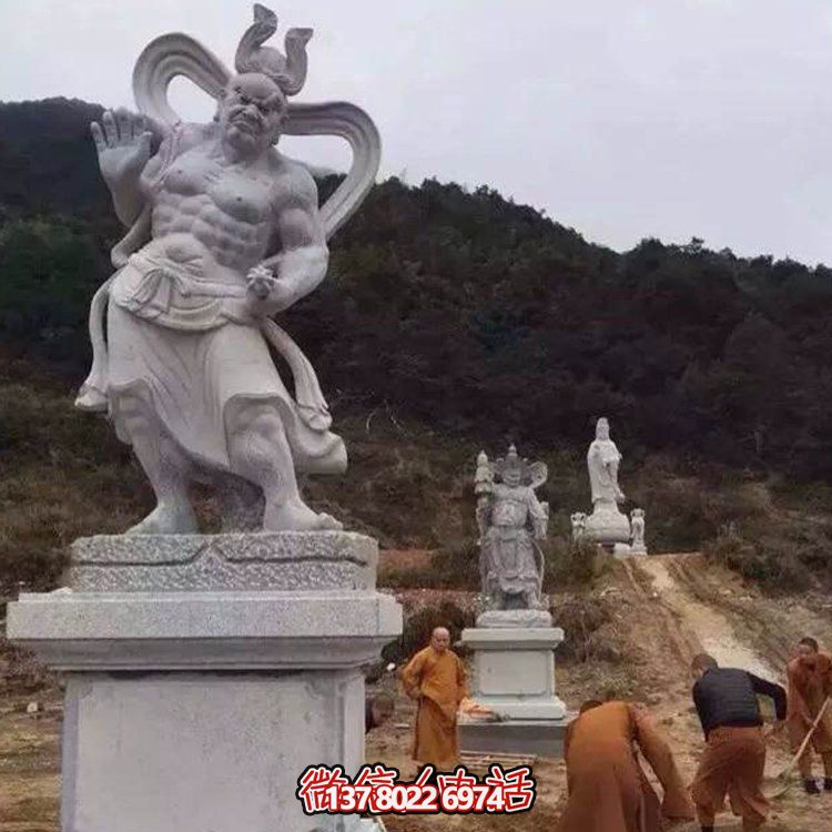 精美大理石景觀雕塑，體現(xiàn)四大金剛之美