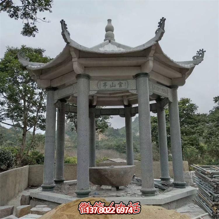 大理石雕刻中式?jīng)鐾?，美化景區(qū)園林戶外環(huán)境