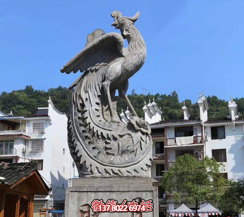 鳳凰雕塑，給公園帶來靈動之美