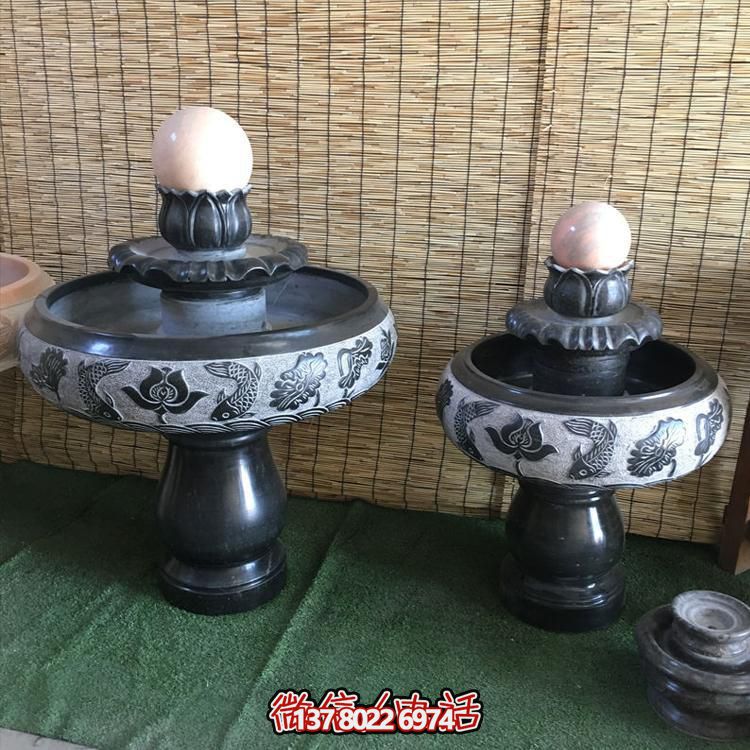 小型黑色大理石風(fēng)水招財(cái)擺件，室內(nèi)辦公家用