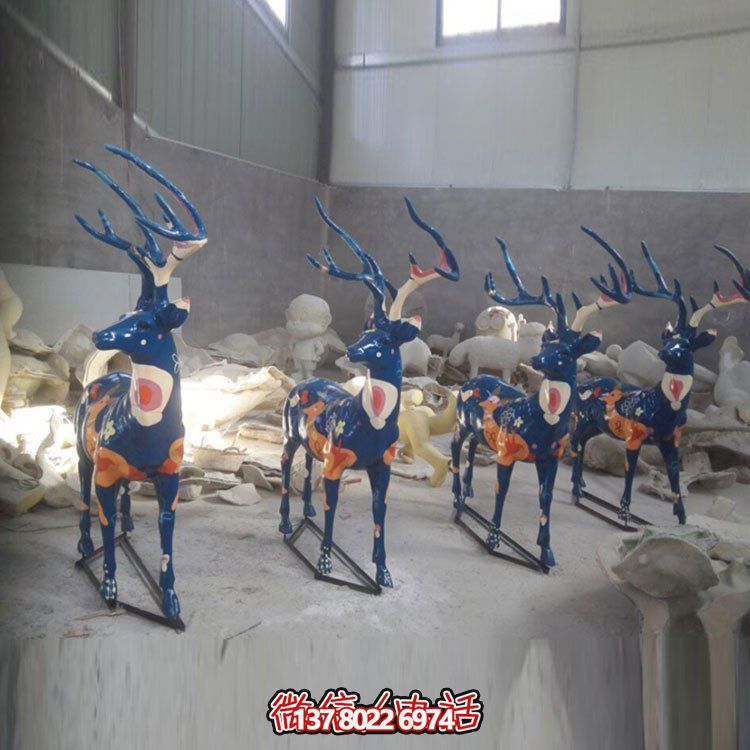 玻璃鋼梅花鹿彩繪擺件，把園林景觀裝點(diǎn)出夢(mèng)幻色彩