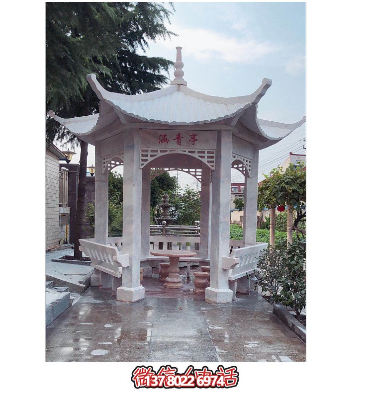 仿古大理石涼亭，美化花園景觀