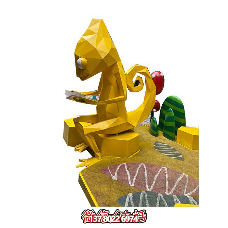 玻璃鋼卡通人物雕塑，為兒童樂園擺放的看書椅