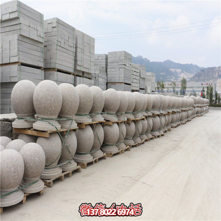 芝麻白花崗巖路障，安全擋車，雅觀景觀