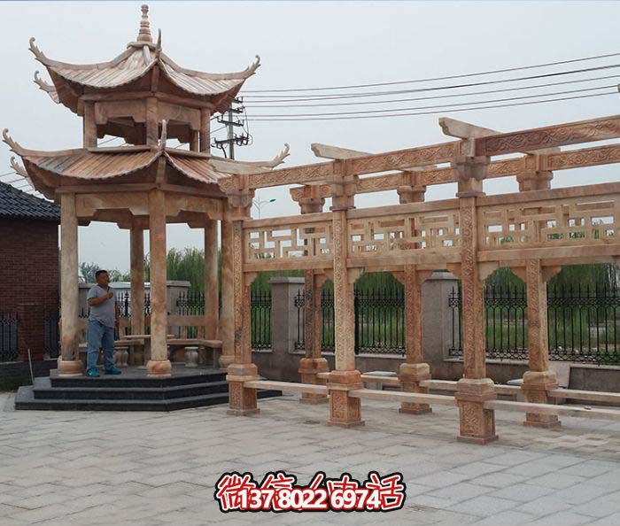 美麗的花崗巖長廊，沐浴在精致的雕刻藝術(shù)中