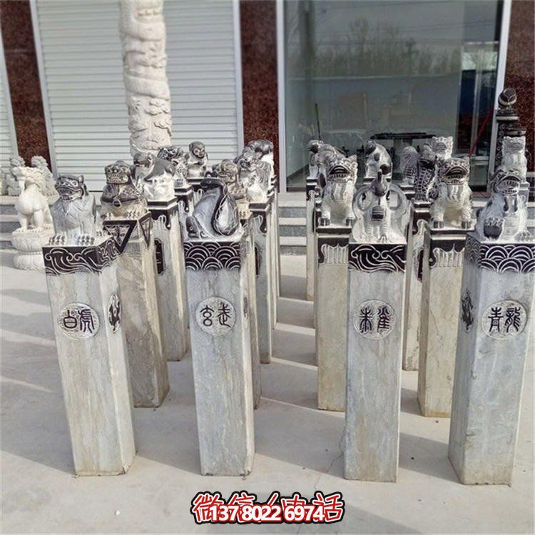 精美大理石雕塑，辟邪鎮(zhèn)宅，拴馬樁大型裝飾