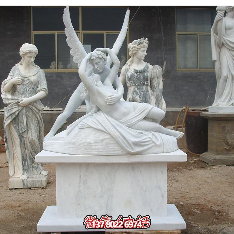 西方天使?jié)h白玉雕塑，美化景區(qū)廣場