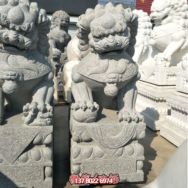 精美大理石獅子雕塑，裝點你的戶外庭院