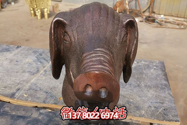 室外豬頭石雕雕塑，添加歡樂(lè)氣氛