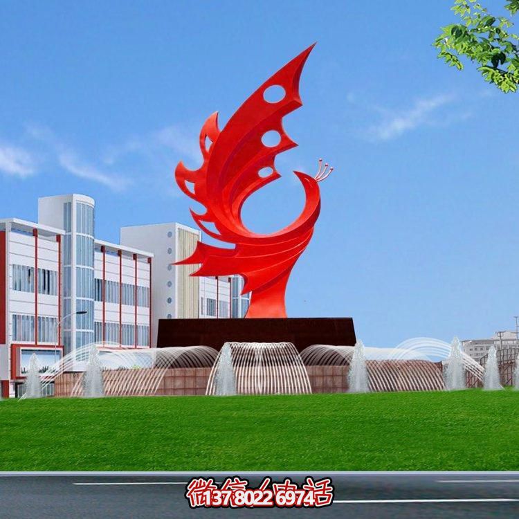不銹鋼鳳凰標志擺件，凸顯企業(yè)形象
