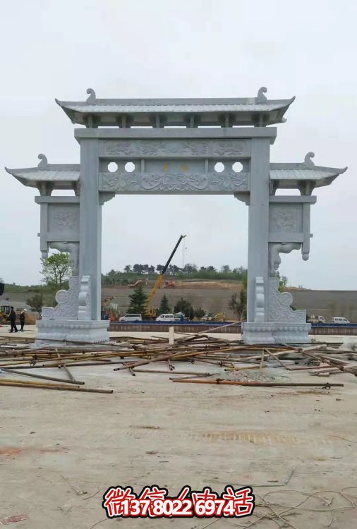 大理石大型牌坊，精美的戶外石雕藝術(shù)品