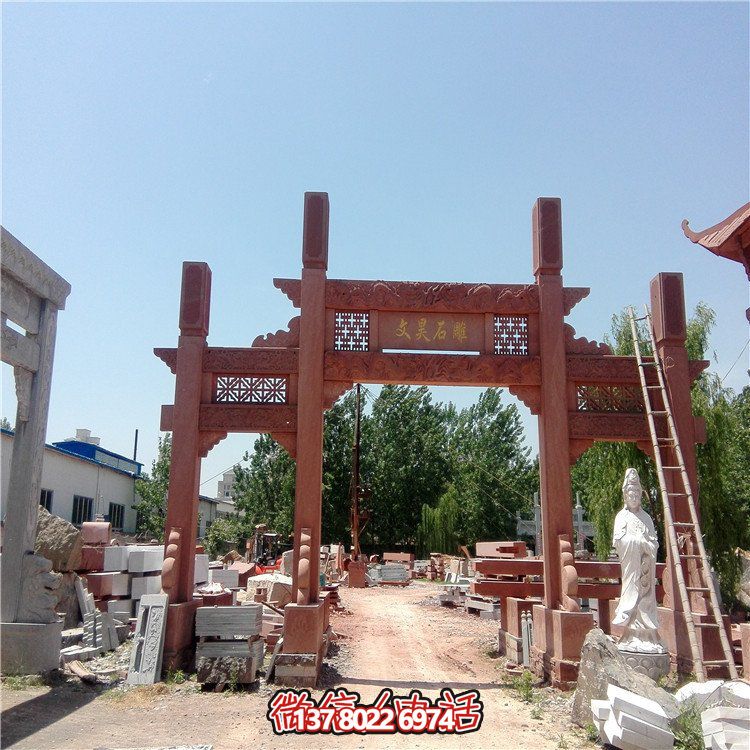 仿古雕塑擺件，青石大理石裝飾門樓牌樓牌坊村口