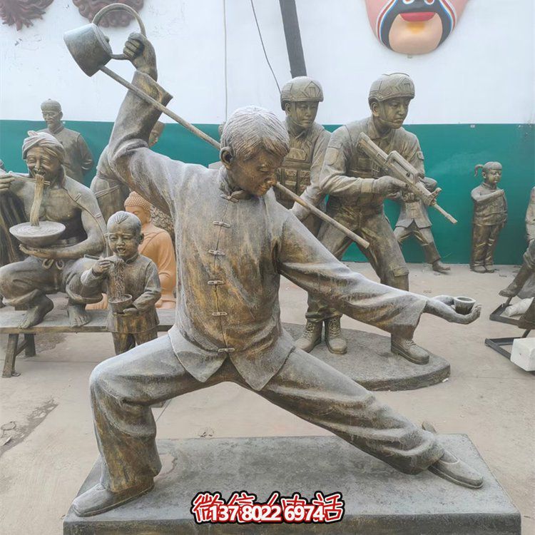 茶文化銅雕園林景觀(guān)倒茶的人物景觀(guān)