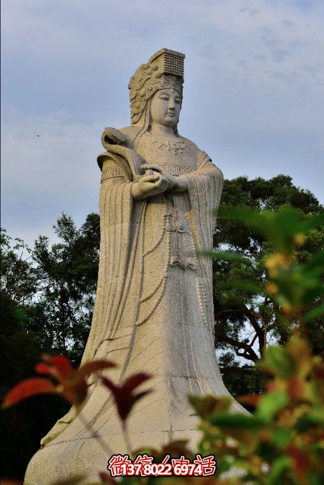 戶(hù)外大型景觀大理石石雕媽祖雕塑