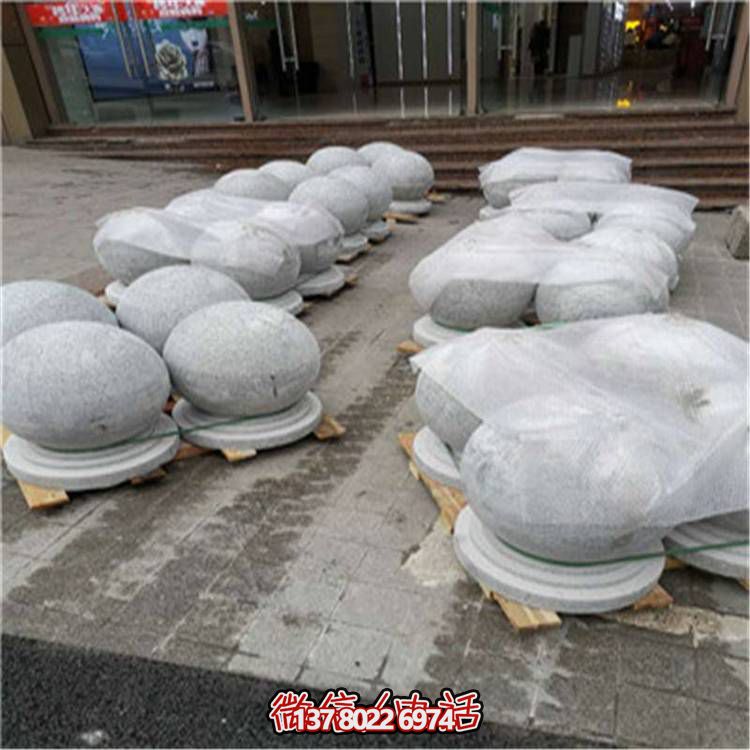 花崗巖芝麻白廣場道路交通擋車擋路阻車圓球、景觀石