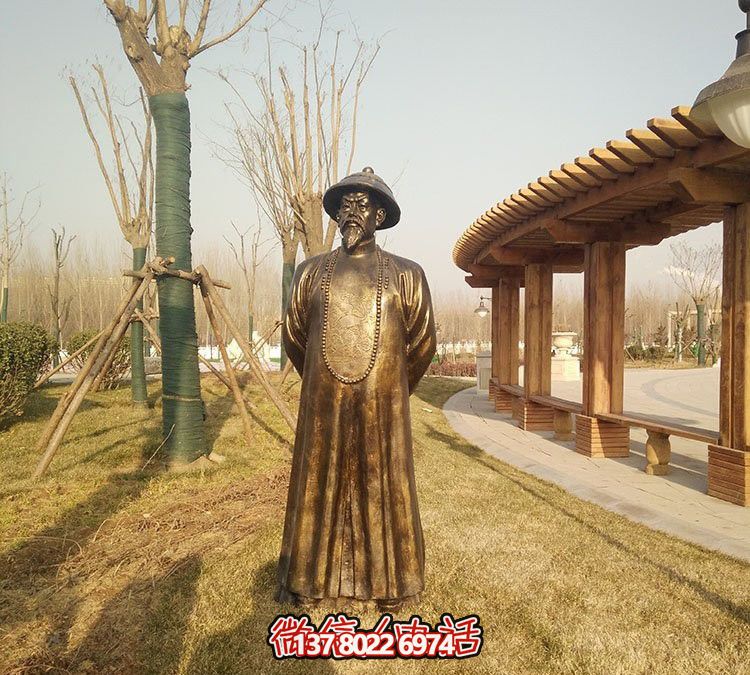 學(xué)院廣場(chǎng)晚晴愛國英雄林則徐玻璃鋼仿銅雕塑