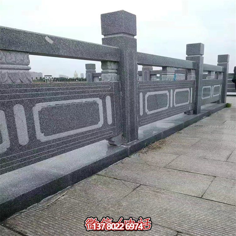景區(qū)河道擺放花崗巖仿古扶手欄板欄桿