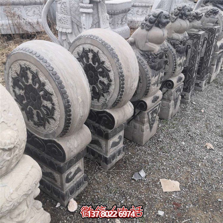 抱鼓石，青石仿古門墩