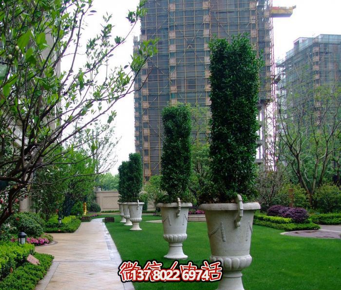 戶外景區(qū)大型石雕花盆雕塑 戶外景區(qū)大型石雕花盆雕塑