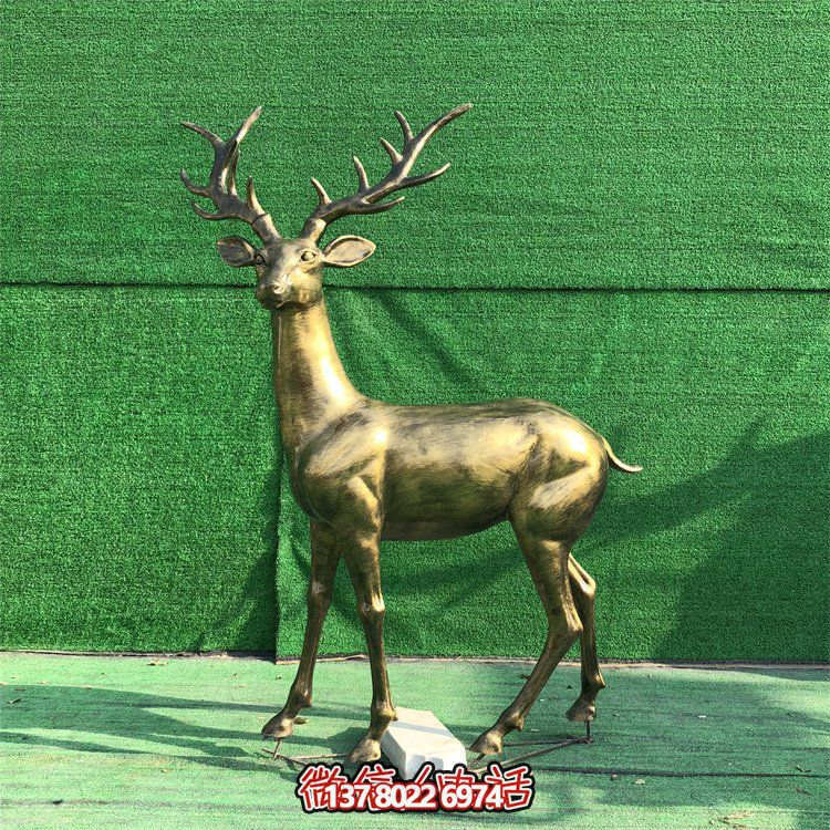 玻璃鋼仿銅鹿，梅花鹿