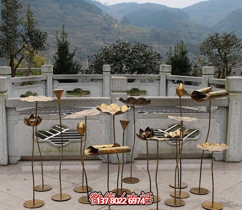 園林不銹鋼荷花景觀雕塑 園林不銹鋼荷花景觀雕塑