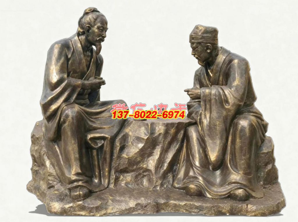 銅雕?傳統(tǒng)文人品茗雅聚景觀(guān)雕塑